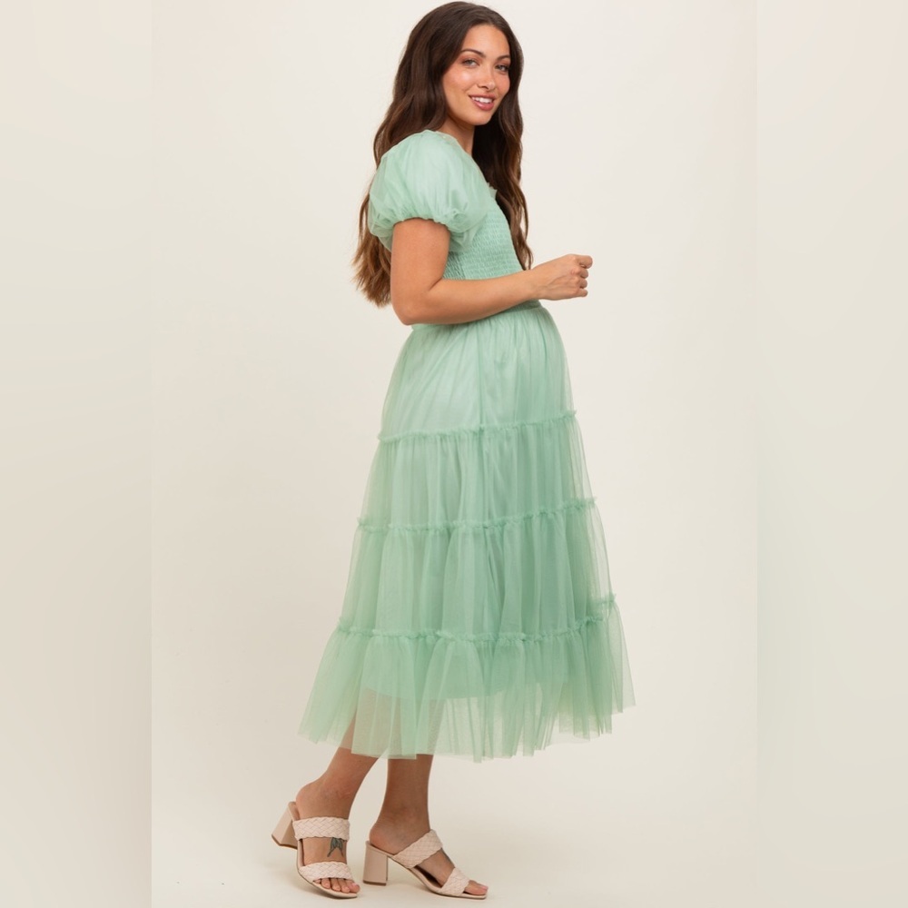 Pinkblush tulle mint sage midi dress nwt - Picture 5 of 7